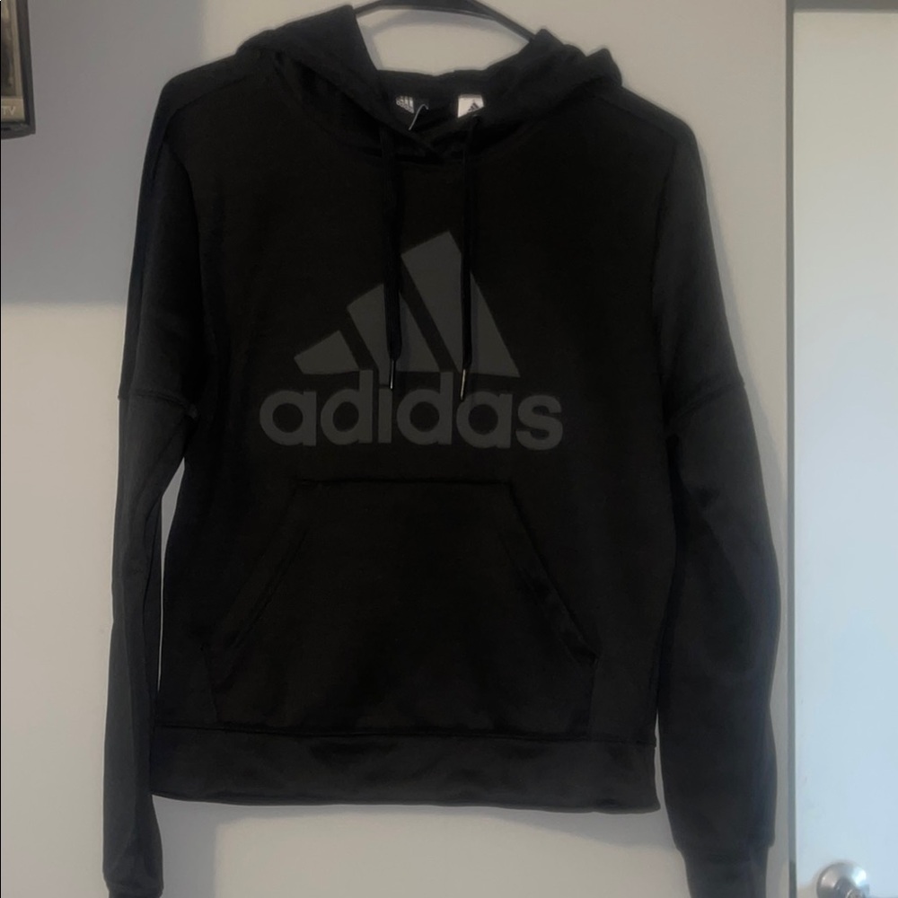 Adidas Black Sweatshirt Classic Logo Athletic Wear